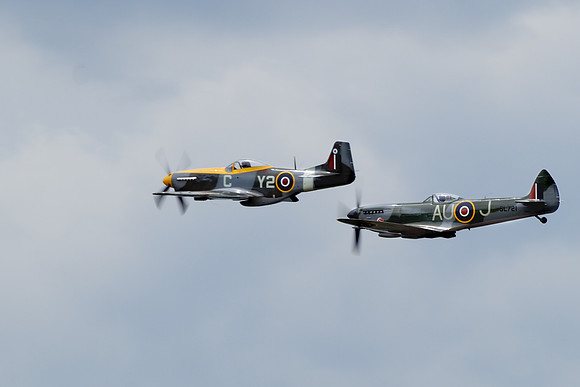 P51 and Sptifire In Formation